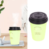 USB Humidifier 300ml Coffee Cup Low Noise Auto Off Compact Lightweight Space Saving Mini Humidifier for Car Home OfficeGreen