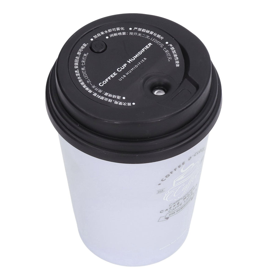 USB Humidifier 300ml Coffee Cup Low Noise Auto Off Compact Lightweight Space Saving Mini Humidifier for Car Home OfficePurple