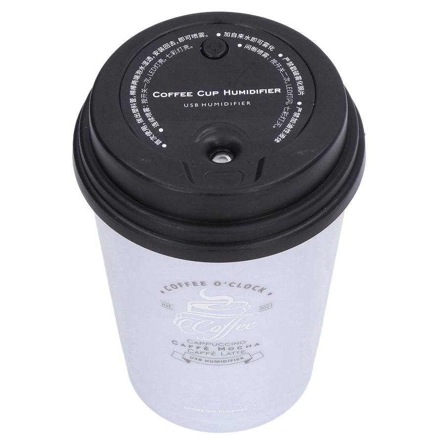 USB Humidifier 300ml Coffee Cup Low Noise Auto Off Compact Lightweight Space Saving Mini Humidifier for Car Home OfficePurple