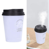 USB Humidifier 300ml Coffee Cup Low Noise Auto Off Compact Lightweight Space Saving Mini Humidifier for Car Home OfficePurple