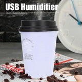 USB Humidifier 300ml Coffee Cup Low Noise Auto Off Compact Lightweight Space Saving Mini Humidifier for Car Home OfficePurple