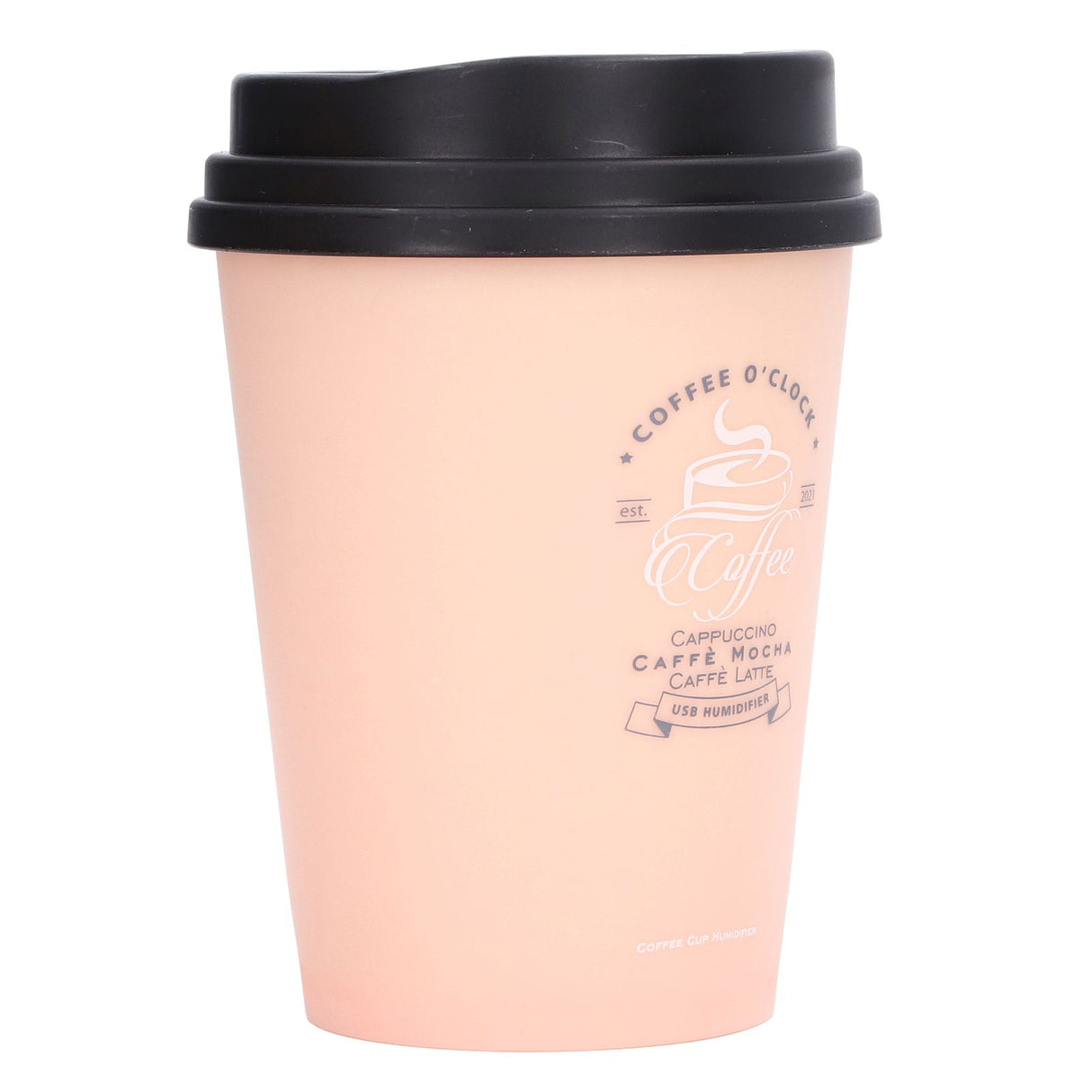 USB Humidifier 300ml Coffee Cup Low Noise Auto Off Compact Lightweight Space Saving Mini Humidifier for Car Home OfficePink