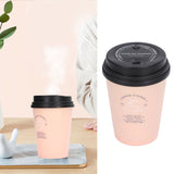 USB Humidifier 300ml Coffee Cup Low Noise Auto Off Compact Lightweight Space Saving Mini Humidifier for Car Home OfficePink