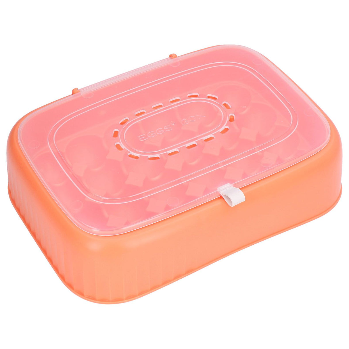 24 Eggs Containers ABS Egg Tray Storage Box Refrigerator Organizer Bins with Breathable VentsOrange