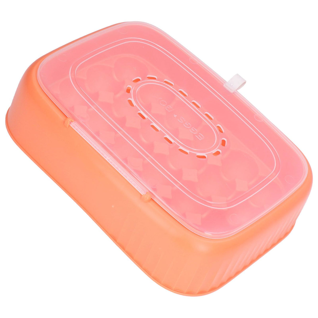 24 Eggs Containers ABS Egg Tray Storage Box Refrigerator Organizer Bins with Breathable VentsOrange