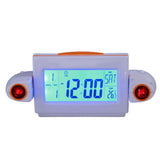 Projection Alarm Clock Glareless LED Night Light Voice Control Induction Temperature Display LED ClockWhite Orange