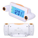 Projection Alarm Clock Glareless LED Night Light Voice Control Induction Temperature Display LED ClockWhite Orange - Extra Image