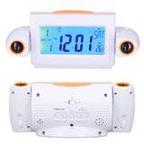 Projection Alarm Clock Glareless LED Night Light Voice Control Induction Temperature Display LED ClockWhite Orange