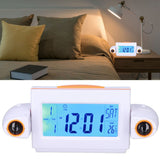 Projection Alarm Clock Glareless LED Night Light Voice Control Induction Temperature Display LED ClockWhite Orange - Extra Image