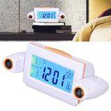 Projection Alarm Clock Glareless LED Night Light Voice Control Induction Temperature Display LED ClockWhite Orange
