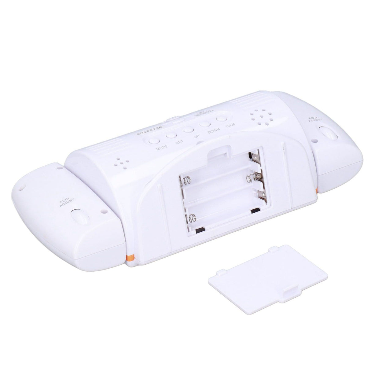 Projection Alarm Clock Glareless LED Night Light Voice Control Induction Temperature Display LED ClockWhite Orange