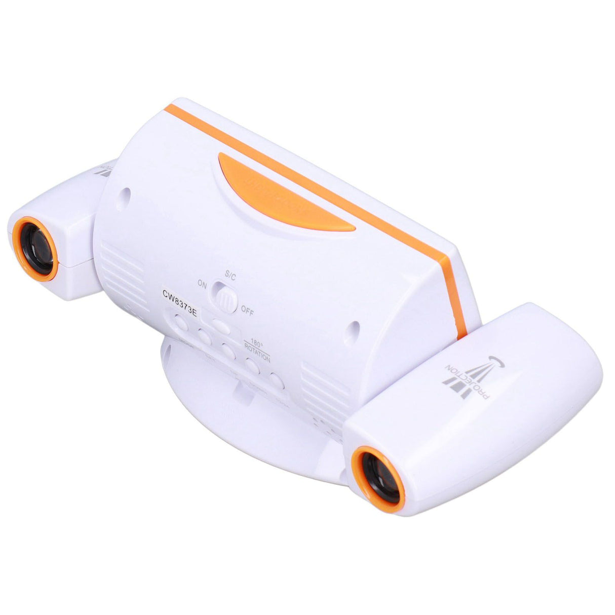 Projection Alarm Clock Glareless LED Night Light Voice Control Induction Temperature Display LED ClockWhite Orange