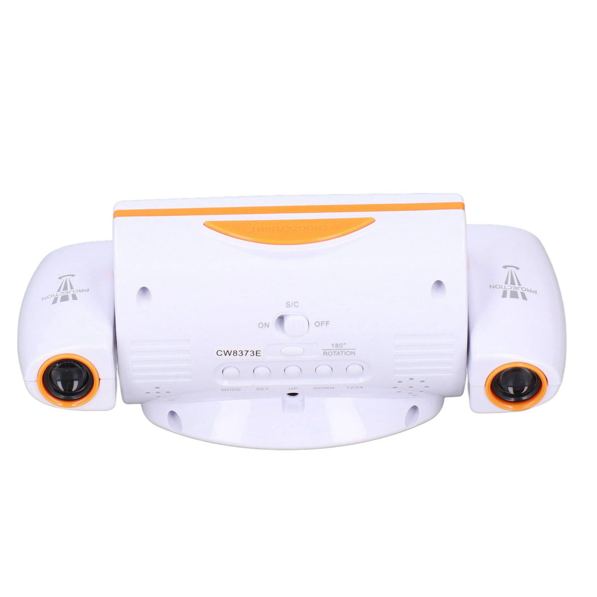 Projection Alarm Clock Glareless LED Night Light Voice Control Induction Temperature Display LED ClockWhite Orange