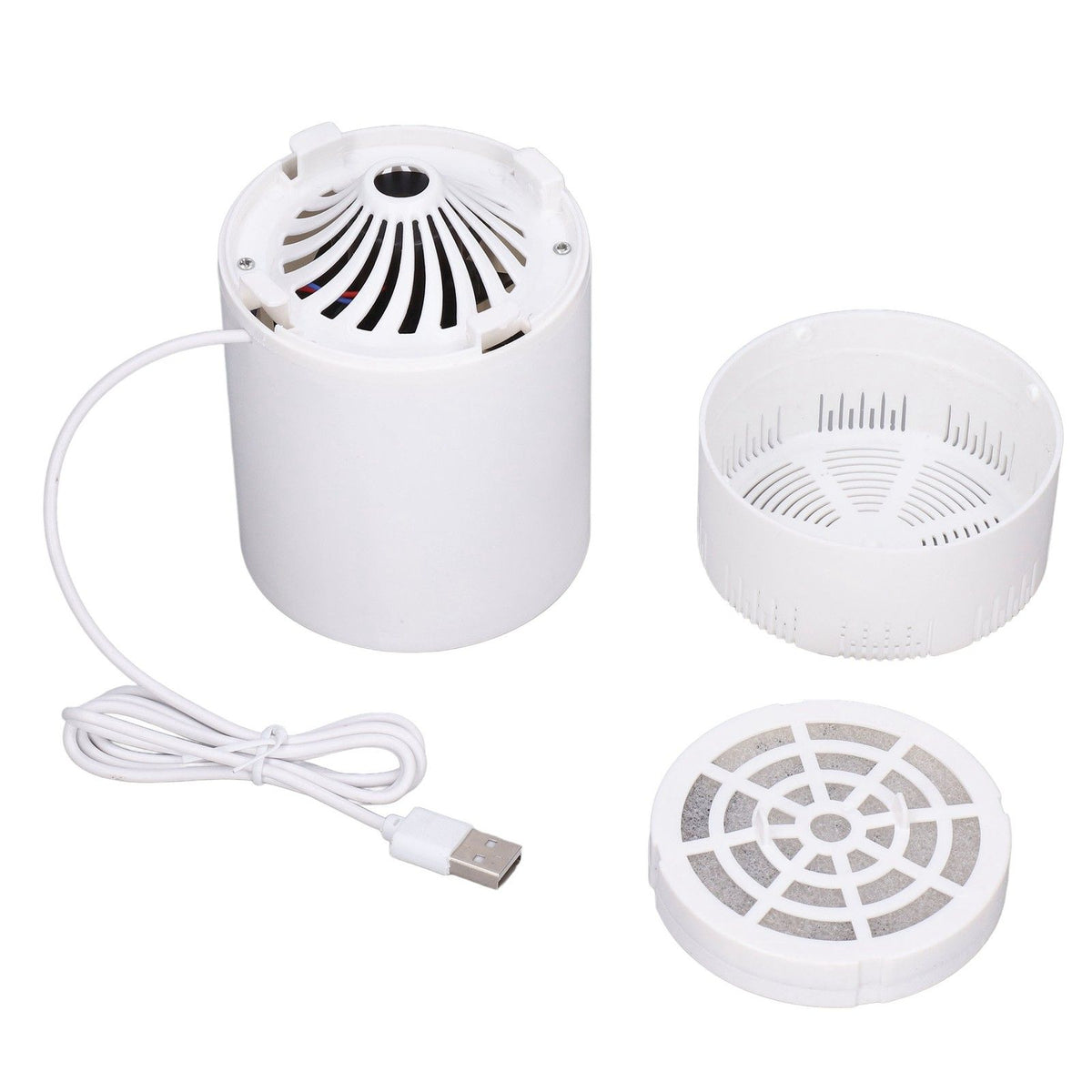 Desktop Air Purifier Intelligent USB Powered Ultra Quiet Negative Ion Air Purifier for Home Travel CarWhite