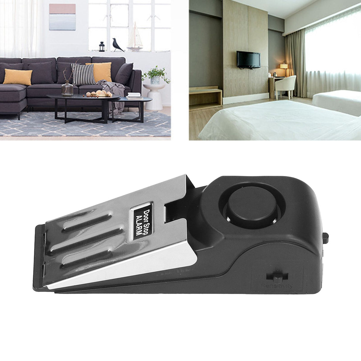 Door Stopper Anti Theft Burglar Alerter Adjustable Three Level Sensitivity 120dB Wireless Door Stop Alarm