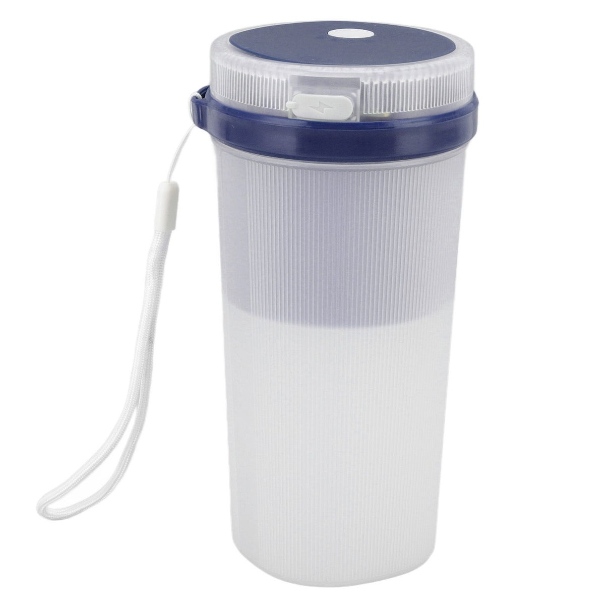 300ml USB Charging Electric Juicer Cup Security Lock Blender with 6 Leaf Knife and Waterproof Blue Light Display for Home Blue