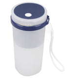 300ml USB Charging Electric Juicer Cup Security Lock Blender with 6 Leaf Knife and Waterproof Blue Light Display for Home Blue