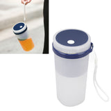 300ml USB Charging Electric Juicer Cup Security Lock Blender with 6 Leaf Knife and Waterproof Blue Light Display for Home Blue