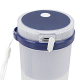 300ml USB Charging Electric Juicer Cup Security Lock Blender with 6 Leaf Knife and Waterproof Blue Light Display for Home Blue