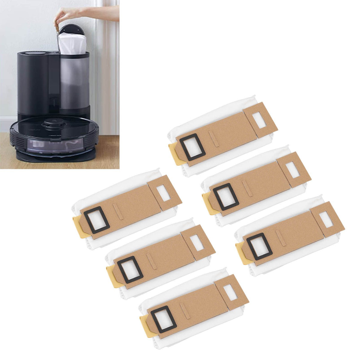 6Pcs Dust Bag Vacuum Cleaner Replacement Parts for Xiaomi Roborock T7S Plus EU Version