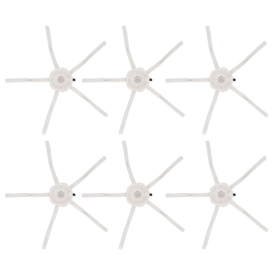 6PCS Robot Vacuum Cleaner Side Brush Silicone Sweeper Side Brush Replacement for Xiaomi Roborock S7 White