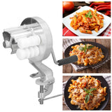 Manual Macaroni Maker Aluminium Alloy Silver Portable Hand Cranking Noodles Pressing Machine for Kitchen Restaurant