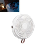 Electric Fan 3 Speeds 360 Degree Adjustable USB Rechargeable Portable Camping Fan with Night Light for Dormitory Camping