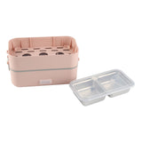 Electric Lunch Box Plug in Double Layer Stainless Steel Steaming Insulation Portable Food Warmer 300W 220V CN Plug