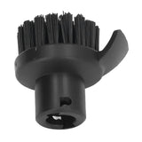 Steam Cleaner Round Brush Black Hard Bristles Cleaning Brush Replacement with Scraper for Karcher SC1 SC2 SC3 - Front View