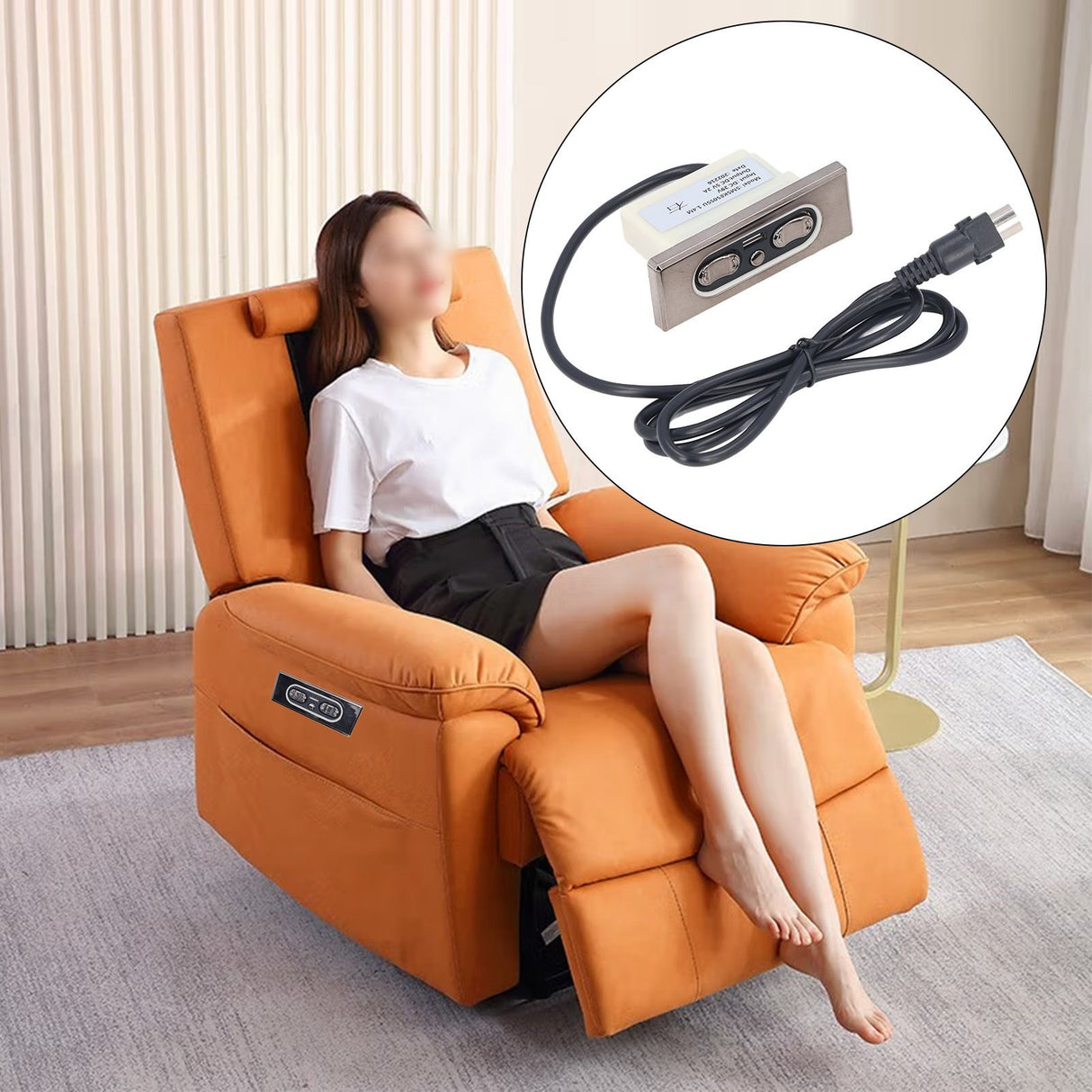Recliner Switch Electric Sofa Recliner 5 Buttons Hand Control DC Push Rod Motor Lift Switch 29V with USB Charging Port