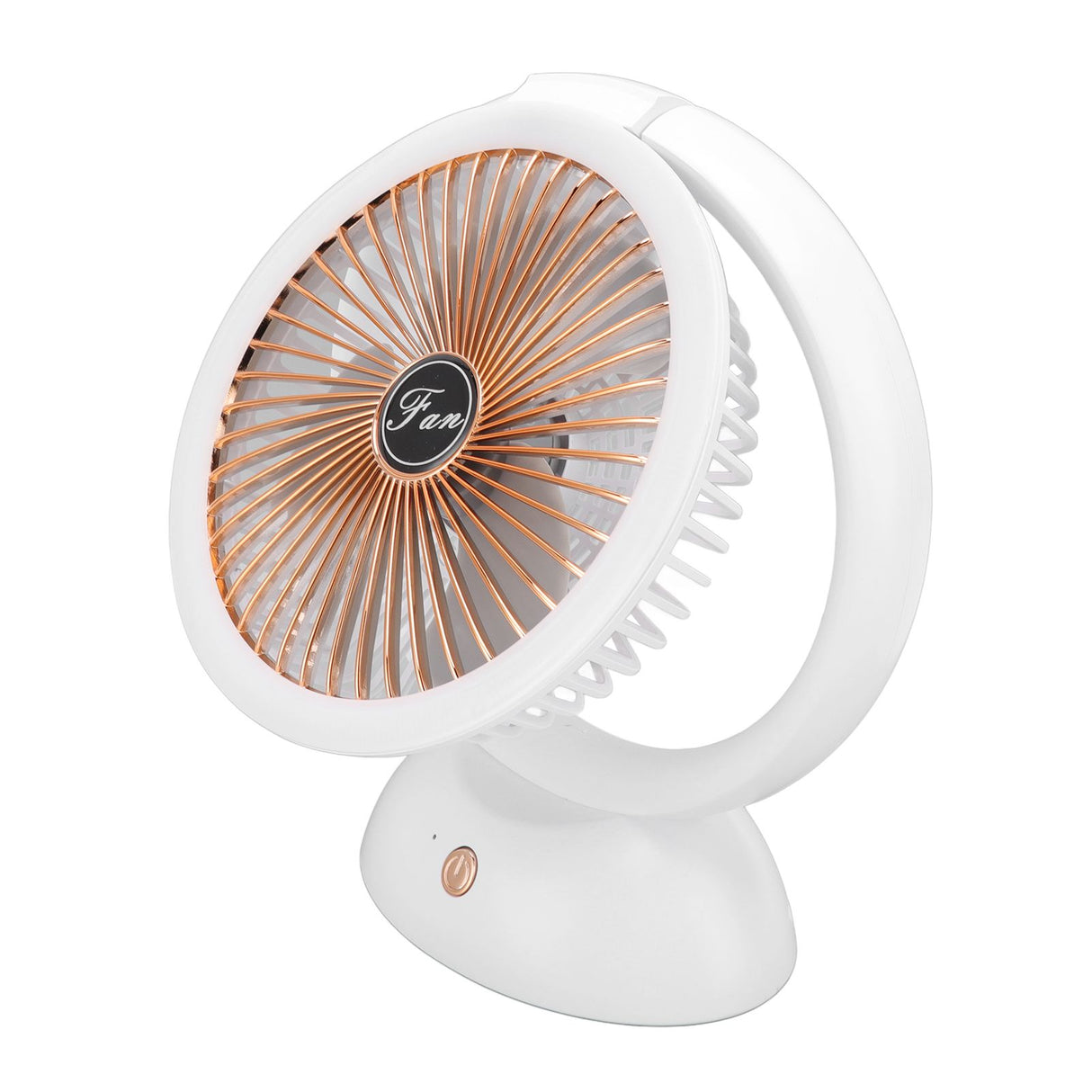 Foldable Fan with LED Light 2 in 1 Warm Light Low Noise Portable Rechargeable 4 Speed Lighting Desk Fan
