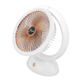 Foldable Fan with LED Light 2 in 1 Warm Light Low Noise Portable Rechargeable 4 Speed Lighting Desk Fan - Rear View