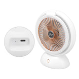 Foldable Fan with LED Light 2 in 1 Warm Light Low Noise Portable Rechargeable 4 Speed Lighting Desk Fan