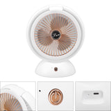 Foldable Fan with LED Light 2 in 1 Warm Light Low Noise Portable Rechargeable 4 Speed Lighting Desk Fan