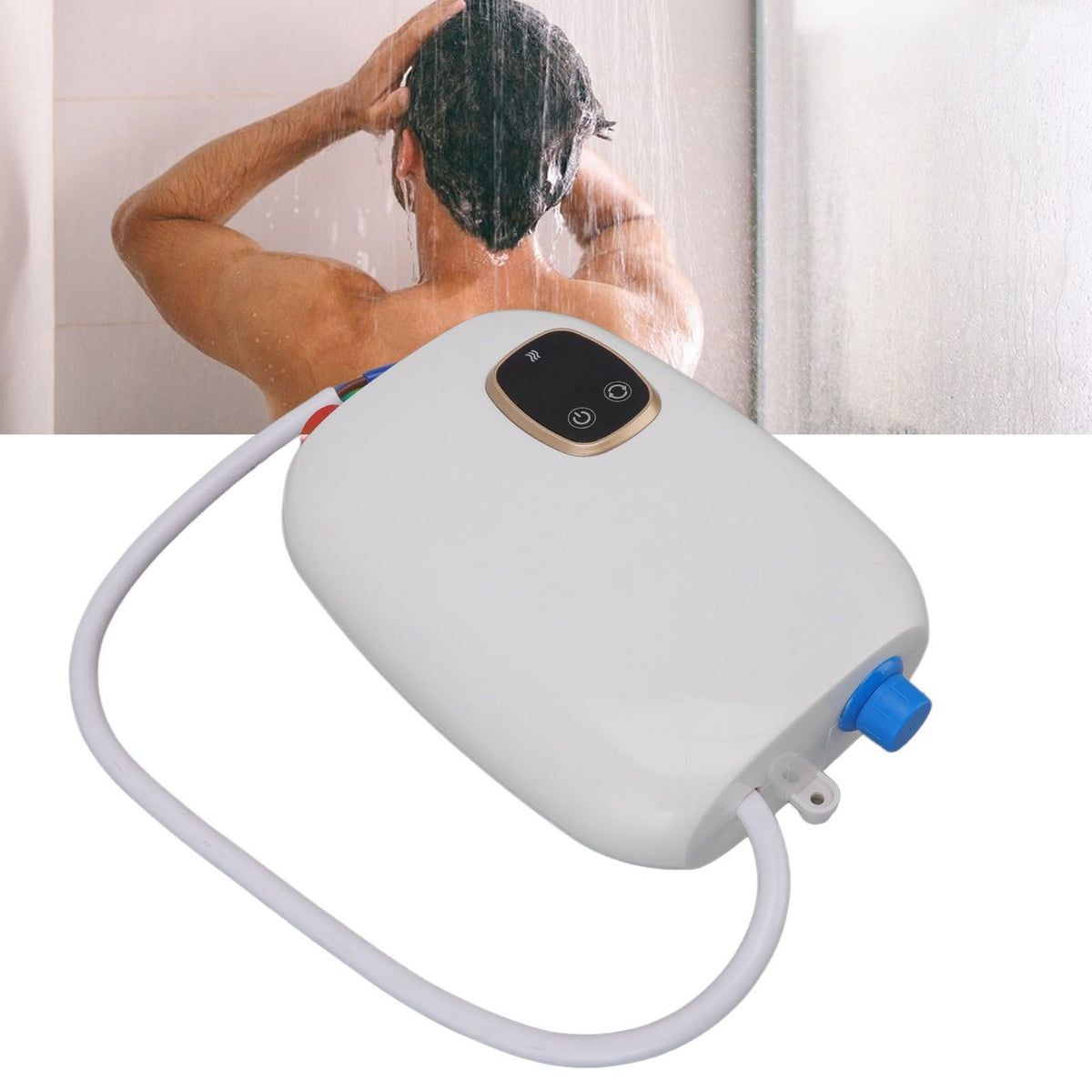 5500W 25A Electric Instant Hot Water Heater Touch Screen Over Temperature Protection Water Heater with Shower Head 220V
