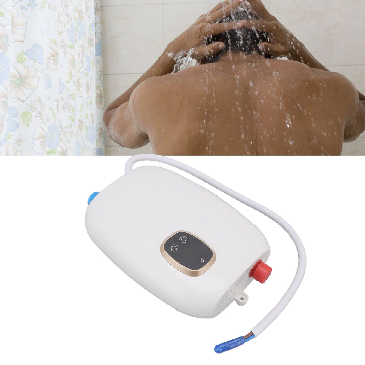 5500W Small Electric Instant Hot Water Heater with Digital Touch Screen Smart Thermostat Water Heater 220V