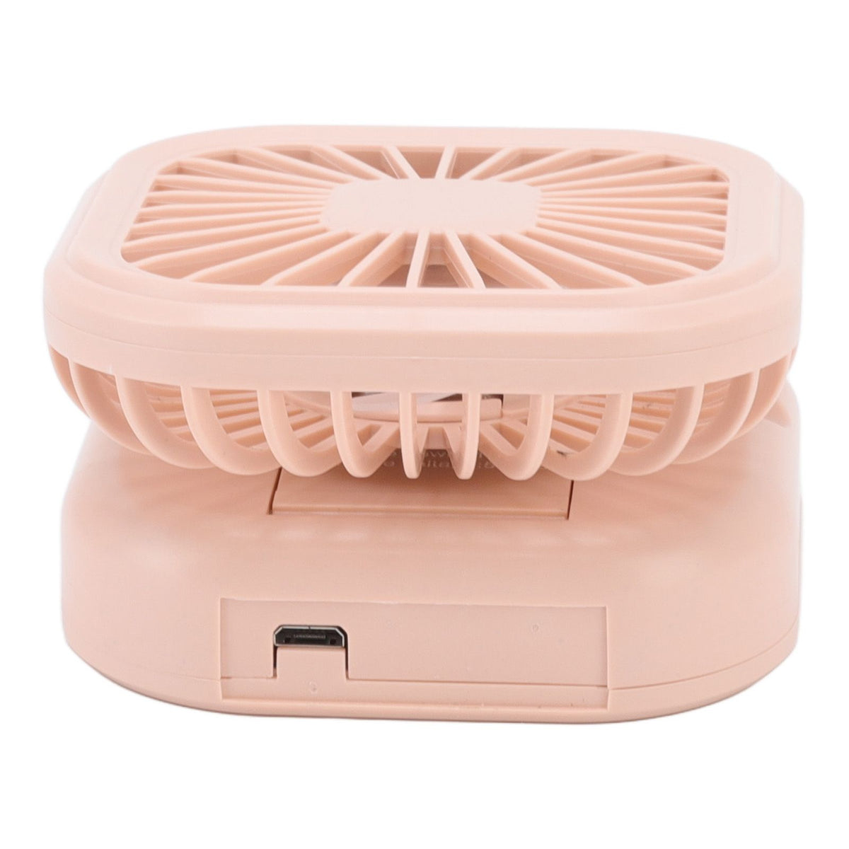 Portable Folding Fan 3 Level Wind Speed USB Powered Rechargeable Rotatable Handheld Desktop Small Fan Pink
