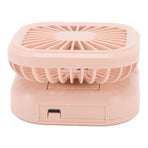 Portable Folding Fan 3 Level Wind Speed USB Powered Rechargeable Rotatable Handheld Desktop Small Fan Pink