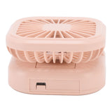 Portable Folding Fan 3 Level Wind Speed USB Powered Rechargeable Rotatable Handheld Desktop Small Fan Pink - Side View
