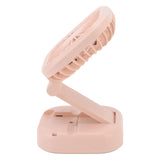 Portable Folding Fan 3 Level Wind Speed USB Powered Rechargeable Rotatable Handheld Desktop Small Fan Pink