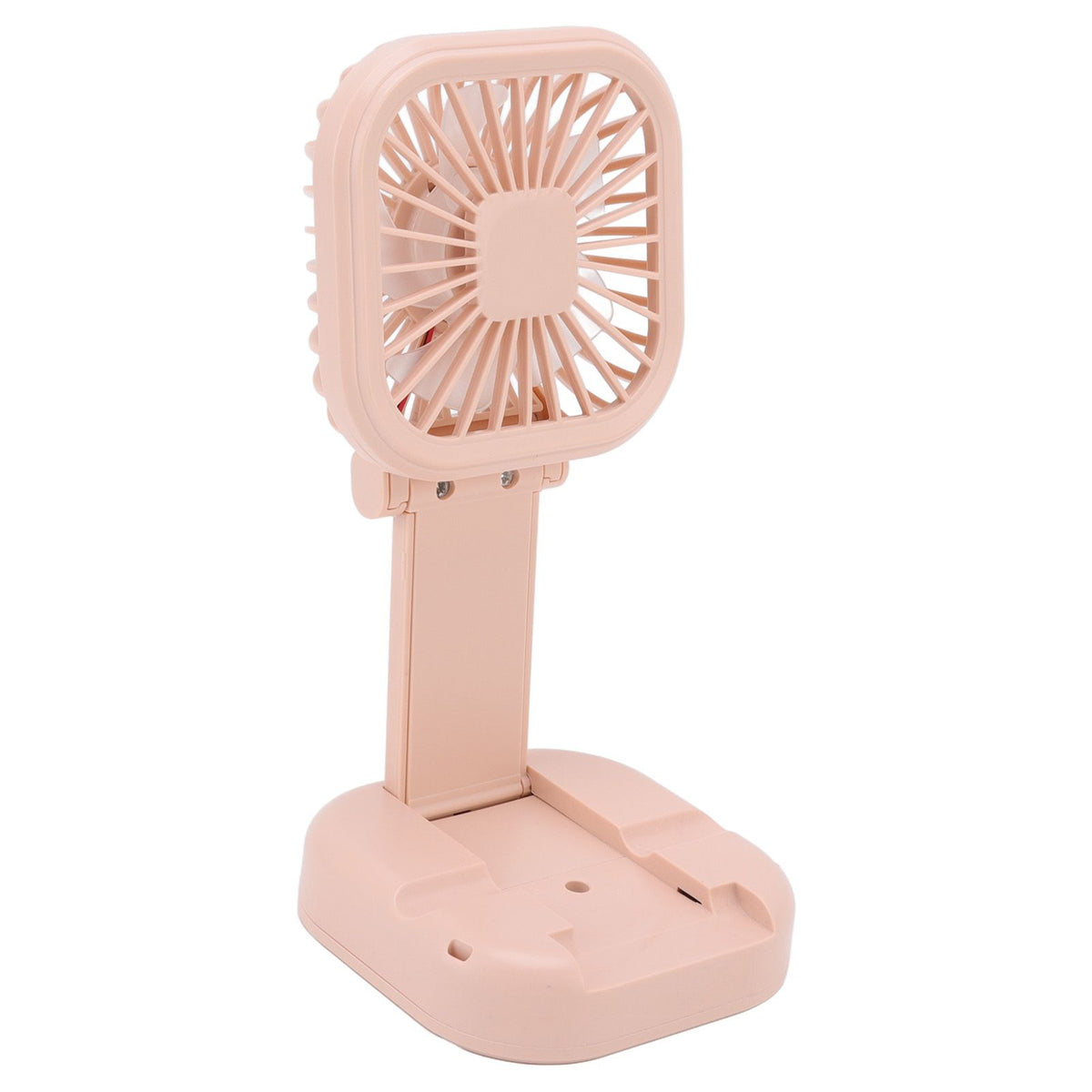 Portable Folding Fan 3 Level Wind Speed USB Powered Rechargeable Rotatable Handheld Desktop Small Fan Pink