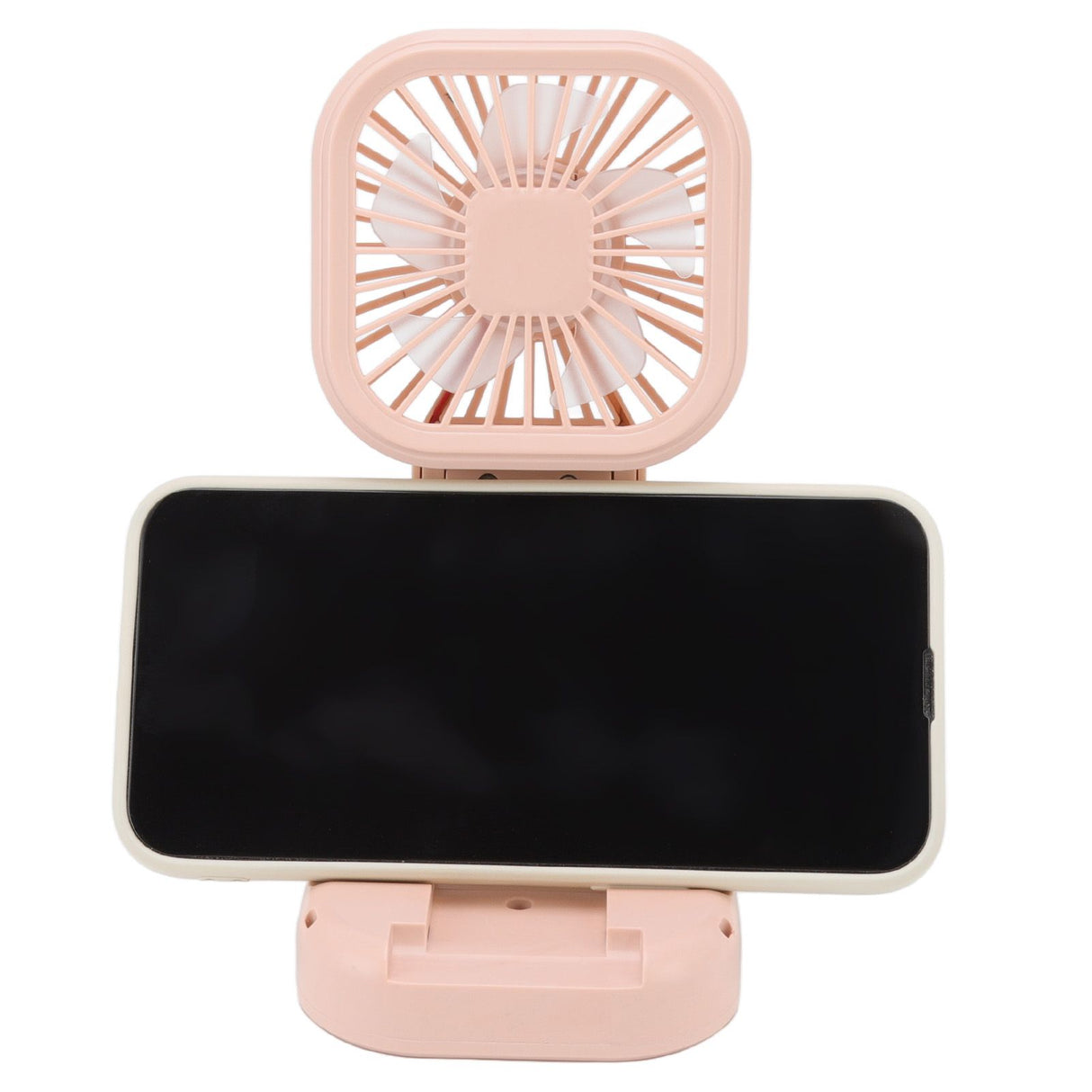 Portable Folding Fan 3 Level Wind Speed USB Powered Rechargeable Rotatable Handheld Desktop Small Fan Pink