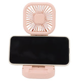 Portable Folding Fan 3 Level Wind Speed USB Powered Rechargeable Rotatable Handheld Desktop Small Fan Pink
