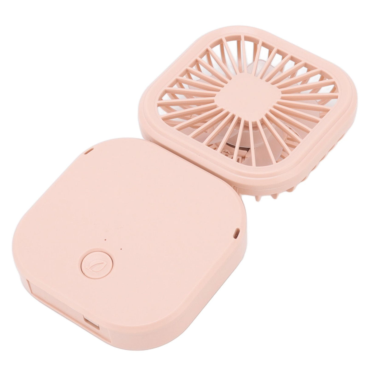 Portable Folding Fan 3 Level Wind Speed USB Powered Rechargeable Rotatable Handheld Desktop Small Fan Pink