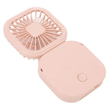 Portable Folding Fan 3 Level Wind Speed USB Powered Rechargeable Rotatable Handheld Desktop Small Fan Pink - Extra Image