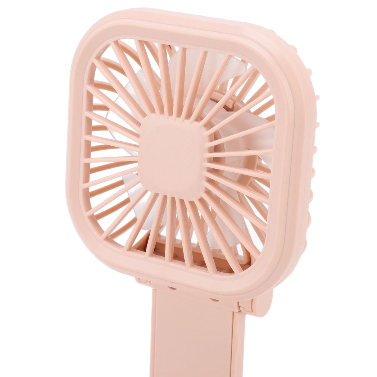 Portable Folding Fan 3 Level Wind Speed USB Powered Rechargeable Rotatable Handheld Desktop Small Fan Pink