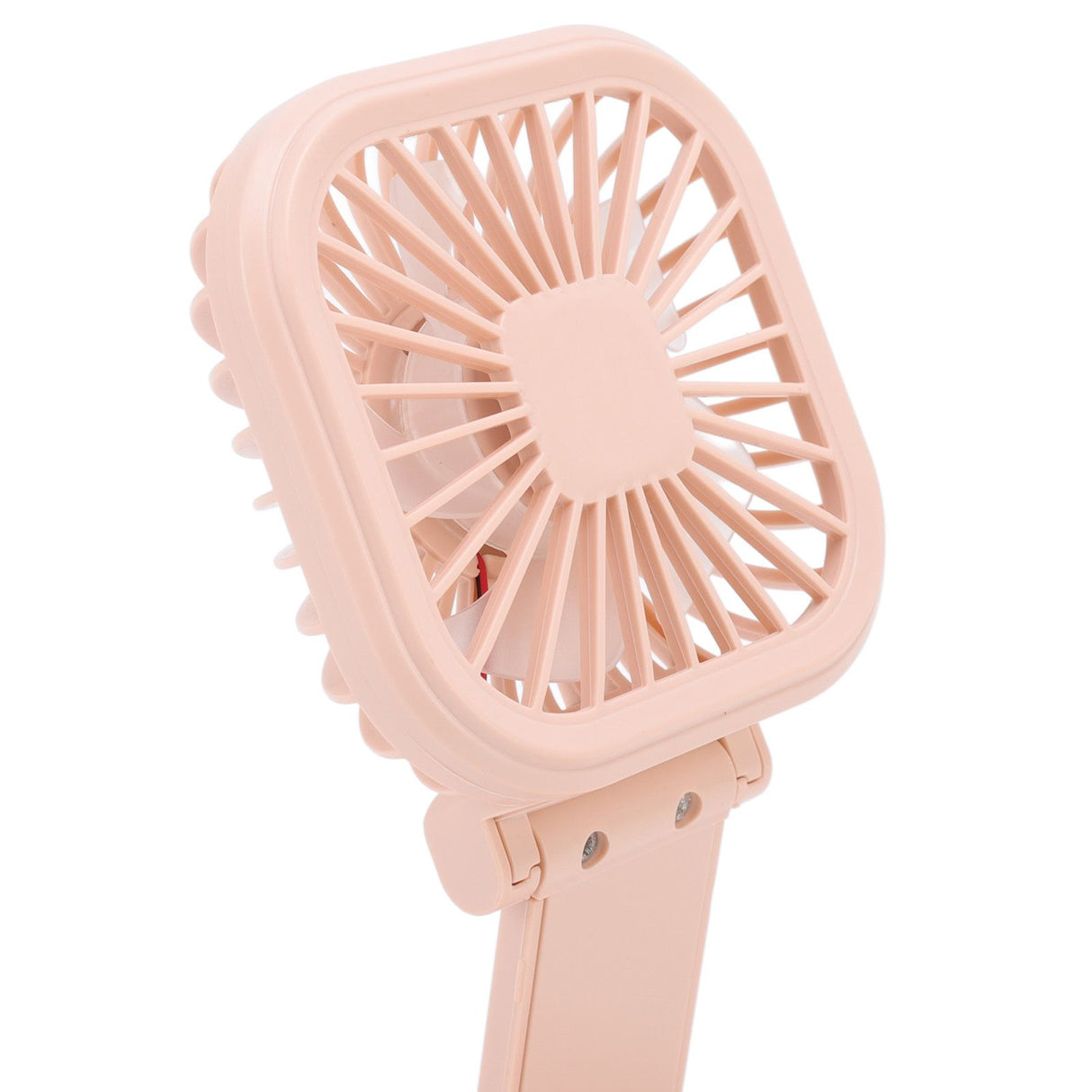 Portable Folding Fan 3 Level Wind Speed USB Powered Rechargeable Rotatable Handheld Desktop Small Fan Pink