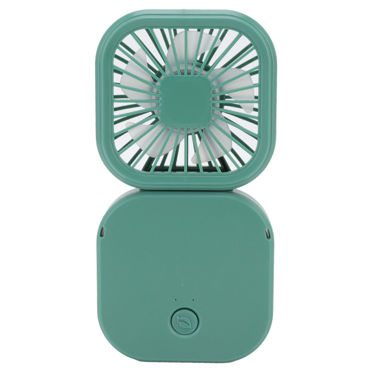 Portable Folding Fan 3 Level Wind Speed USB Powered Rechargeable Rotatable Handheld Desktop Small Fan Green