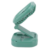 Portable Folding Fan 3 Level Wind Speed USB Powered Rechargeable Rotatable Handheld Desktop Small Fan Green