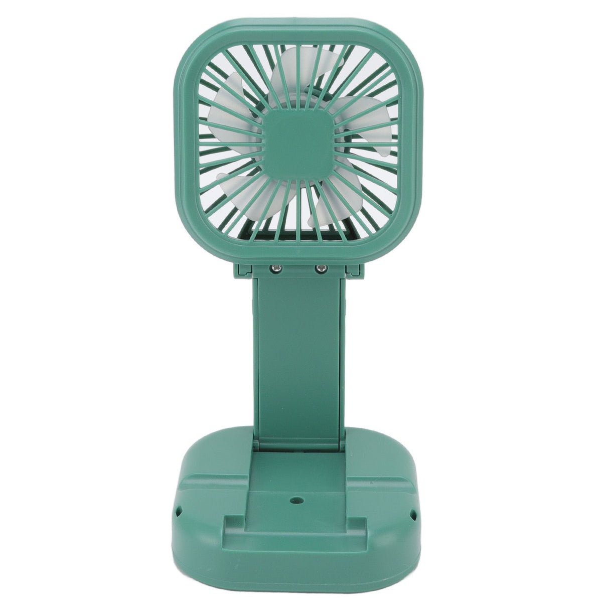 Portable Folding Fan 3 Level Wind Speed USB Powered Rechargeable Rotatable Handheld Desktop Small Fan Green